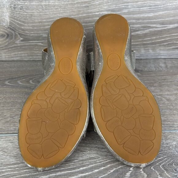 Korks by Kork Ease Erigon Gold Leather Women’s Sz 8M Slingback Buckle Sandals - Picture 7 of 12